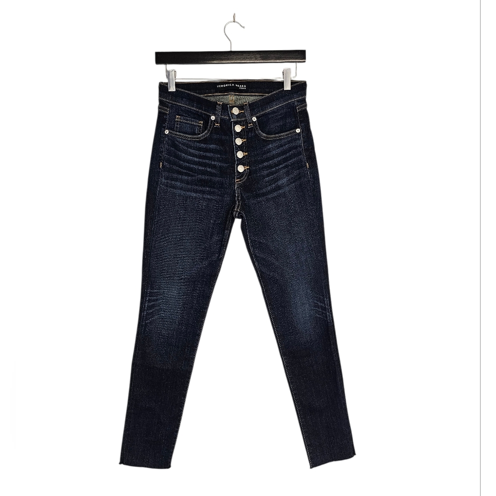 Veronica Beard Debbie 10" Skinny High‎ Rise Ankle Dark Blue Jeans 26 Preowned